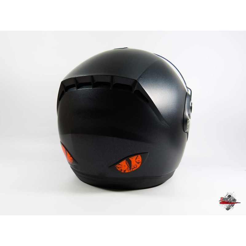 BIKE-label Sticker 3D Evil Eyes Car Motorcycle Helmet Neon Orange