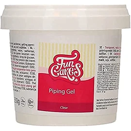FunCakes Clear Piping Gel: Gel Trasparente per Decorazione Torte, per Effetti Lucidi, Incollare Immagini e Lavorare con Fondant e Marzapane - 350 g