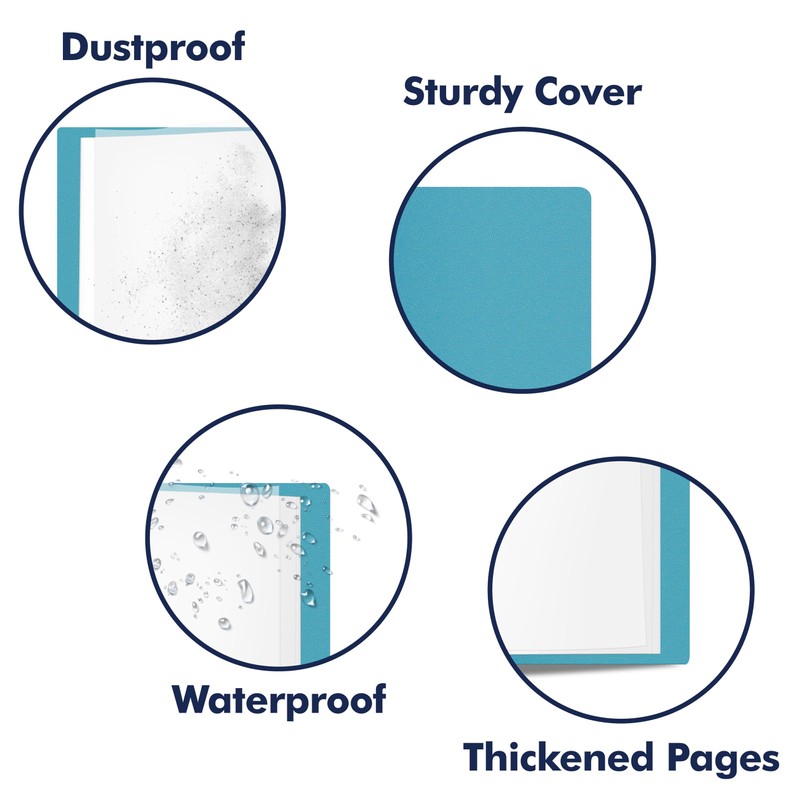 Art Portfolio Folder, 40 Clear Pockets Acqua Paper Protectors Display