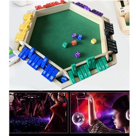 Shut The Box Game, Dice Games for Adults, Shut The Box Math Game Educational 6 Player Shut The Box Board Game Interactive for Party