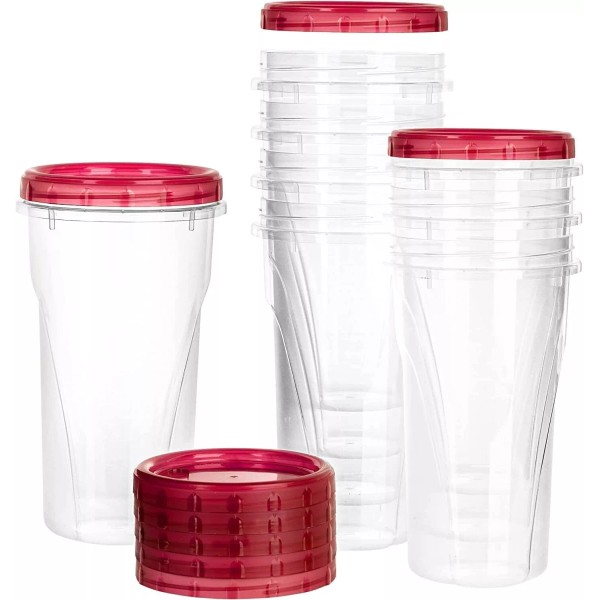Ecoquality 48 oz Clear Twist Top Storage Deli Containers with