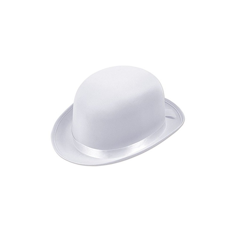 Bristol Novelty BH478 Bowler Hat White Satin Look, Unisex-Adult, One