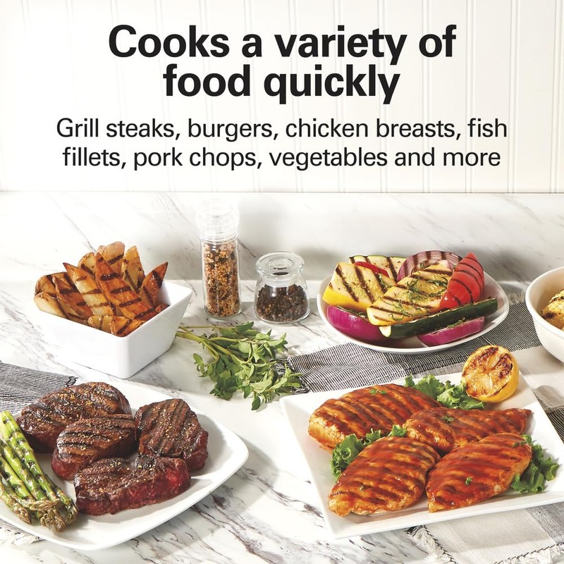 Hamilton Beach Electric Indoor Grill, 6-Serving, Large 90 sq. in.