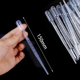 Plastic Dropper Pipettes, 0.07 fl oz (2 ml), 100 Pcs, Long, Graduated, Disposable, For Scientific Experiments, Free Research, Transparent Pipettes