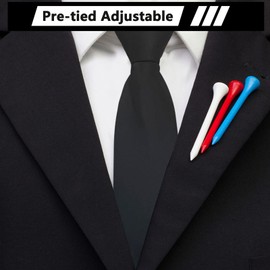 Mantieqingway Zipper Ties for Men Adjustable Men's Pretied Tie 6Pcs Stripe Necktie Zip on Tie for Wedding Office School (6pcs/Set-03)
