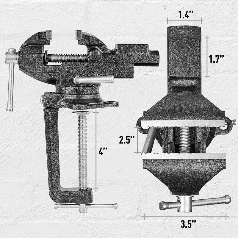 STEINBRÜCKE 3.3"Movable Home Vice Dual-Purpose Combined 360°Swivel Base Work For