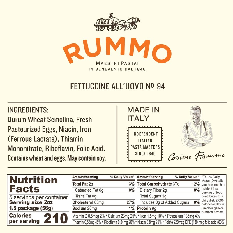 Rummo Fettuccine Pasta N.94 - Fettuccine Pasta Noodles, Dry Pasta,