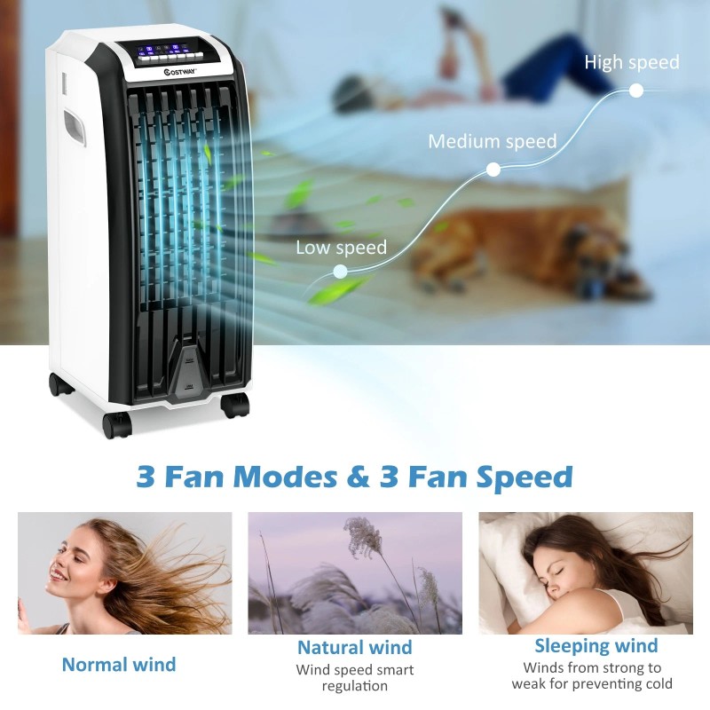 Costway Portable Evaporative Air Cooler with 3 Wind Modes and