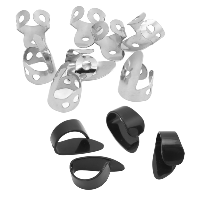 12Pcs Guitar Finger Pick Bass Thumb Protector Instrument Accessory Set