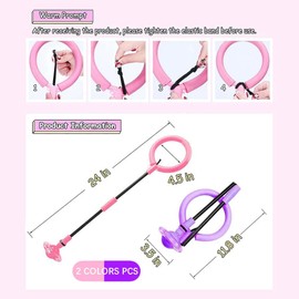 Swing Wheel with Light Wheel, Pack of 2 Children's Flashing Jump Ring, Children's Flashing Jump Ring, Foot Gyro, Jumping Ball, Flashing Foldable Flash Jumping Ball, Flashing Jump Ball (Purple + Pink)