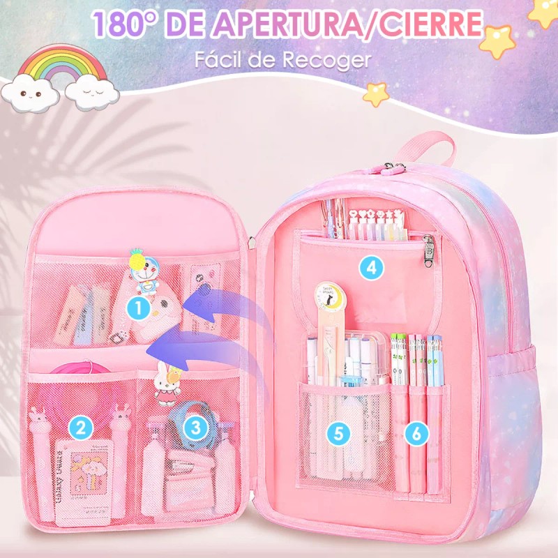 Nasa Mochilas Escolares Para Niñas De Primaria, 7 Piezas Gran