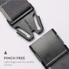 Arcade Belts A2 Blackwood Slim Adventure Belt: Heavy Duty Stretch, Metal Free Buckle, Charcoal/Blush