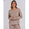 ANRABESS Women 2 Piece Lounge Pajamas Sets Casual Ribbed Knit