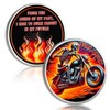 Skeleton Rider Sobriety Coin, Burn Bright NA AA Medallion - Inspirational Recovery Anniversary Token, Non-Religious Sobriety Gifts for Men Women, Addiction Recovery Affirmation Coin