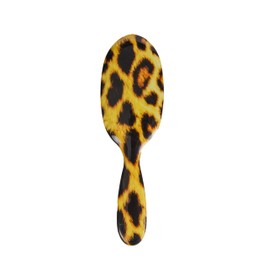 Rock & Ruddle Natural Pure Boar Bristle Hair Brush for Women & Kids (Small/Travel Size, 17.5cm) - Perfect for Wet or Dry Hair, Detangling Smoothing Blowdrying - Designed & Made in UK - Leopard