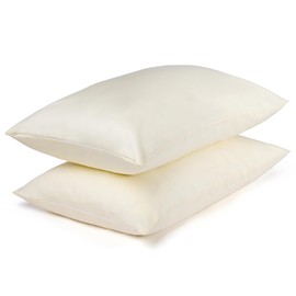 Cotton Pillow Protectors/Cases Queen Size with Zipper 2 Pack Ivory Color,Cooling & Breathable Bed Pillow Protectors Set of 2 Pillow Cases Cover (Queen Size 20" x 30")