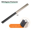 sourcing map Folding Straight Ruler 30cm Metric Aluminum Alloy Protractor