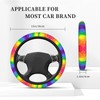 Rainbow Wash Car Steering Wheel Cover - Universal 15 inch