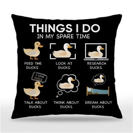 JIMOWANG Funny Duck Throw Pillow Case Modern Cushion Cover Square Pillow Cover Decoration for Sofa Bed Chair Car 18 x 18 Inches