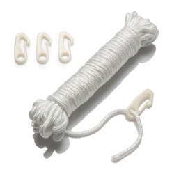 PHENO FLAGS 15 m Flag Rope for Flagpole with Hooks, High-Quality Flag Rope, 15 m Long Flag Rope for Outdoor Use