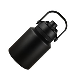 Insulated Thermal Bottle Keeps Water Cold Up To 12 Hours 316 Stainless Steel Durable Half Gallon Water Bottle Insulated, black