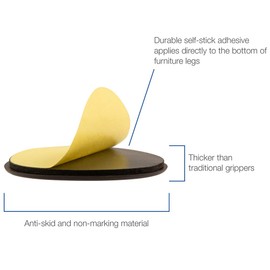 SOFTTOUCH 4118595N 1 1/2 Inch Round Heavy Durty Non Slip Grippers Self Stick Furniture Pads, 1-1, Brown, 16 Count