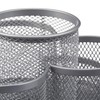 Relaxdays Pencil Holder, Metal Mesh, 7 Compartments, Rotatable, Round Desk