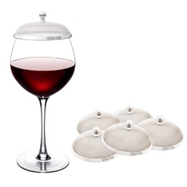 BevHat Stainless Steel Drink Covers (6 Pack), Wine Glass Covers for Outdoors, Protect Cocktails, Coffee Mugs, Tea Cups, Beers, Keep Bugs Out, Wine Accessories & Drink Lids
