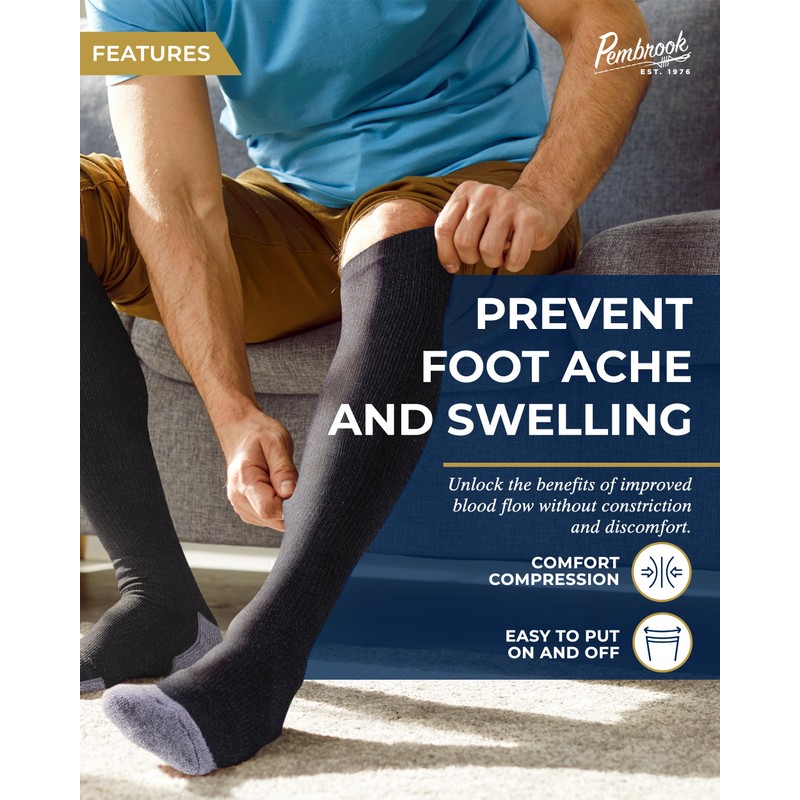 Pembrook Compression Socks for Men - 3 Pack | Compression