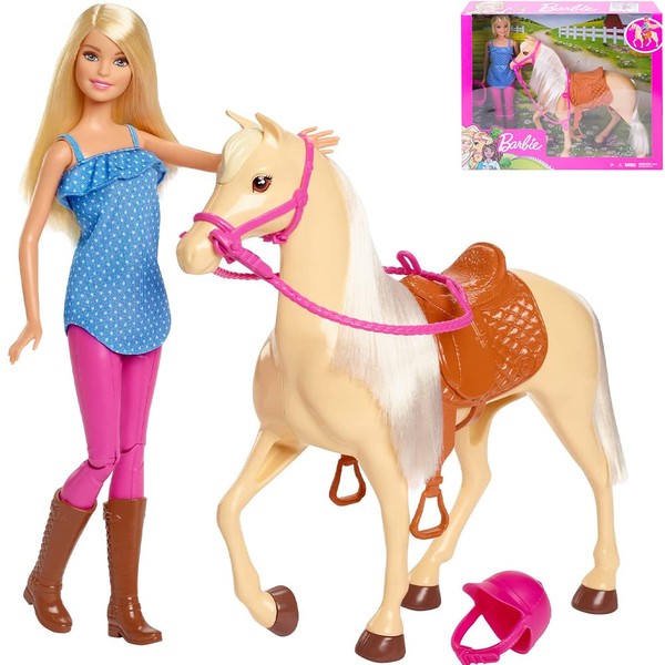 バービー(Barbie) 【オンライン限定】 おうまにのれる! しろいたてがみのキュートなポニーセット 【3才~】 FXH13 ピンク 標準