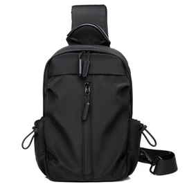 Banelu Crossbody Sling Backpack Bag, Small Chest Bag Daypack Fanny Pack Cross Body for Hiking Traveling Outdoors Black