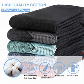 GLENMEARL Womens Crew Work Cotton Socks,Thick Padded Cushioned Warm Calf Boot Socks 5-Pack,Moisture Wicking Athletic for Hiking Running Cycling Workout Walking Sports Travel Gym Green Size 9-11