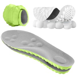 Cloud Insoles for Men Women - Cloud Sole Insoles - 4d Cloud Technology Insole - Super Soft Comfort Insoles - U-Shape Memory Foam Insoles (Green, Men 8-8.5/Women 9.5-10)