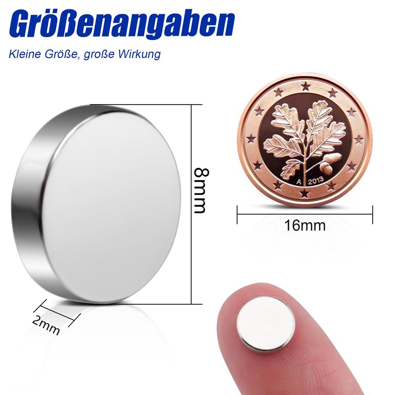 Pack of 120 Neodymium Magnets 8 x 2 mm Small