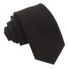 DQT Men's Plain Suede Wedding Formal Slim Tie - Black