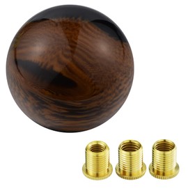 Arenbel Car Gear Shifter Lever Knobs Polished Ball Shift Stick Handle Replacement Fit Most Manual Automatic Vehicles, Black and Brown