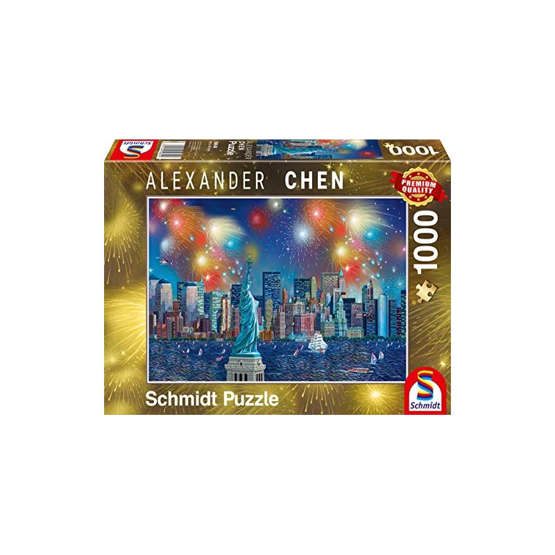Schmidt Spiele 59649 Alexander Chen Statue of Liberty with Fireworks,