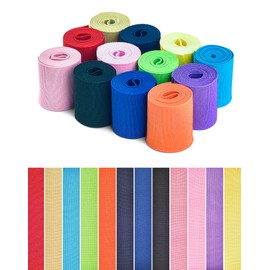 ZITFRI Elastic Bands, Wide Sewing, 12 m, 5 cm Width, Elastic Bands, 12 Colours, Webbing Sewing Fabrics for Sewing for Household, DIY Clothing, Skirt, Waistband, Wig Bands, Waist Band, Sports Shoes