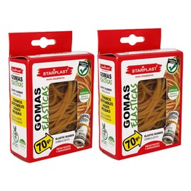 STARPLAST - Pack of 2 x 70g Strong and Durable Elastic Rubber Bands Size 160mm x 2mm for School, College or Home Use for Adults and Youth