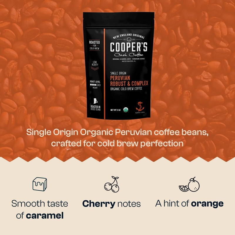 Peruvian Organic Cold Brew Coffee, Single Origin & Gourmet Beans,