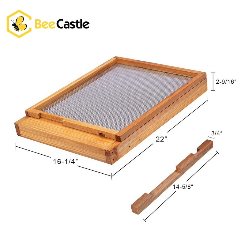 BeeCastle Beehive Screened Bottom Board Dipped in Beeswax,Screened Bottom Board