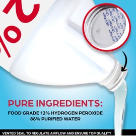 Allied Science Allied Science 12% Food Grade Hydrogen Peroxide, 4X Stronger, Dilute and Use for Personal Care, Home, Kitchen, Bath, Carpet, Water Cleaner, Plant Treatment, 1 Gallon (2)