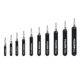 MUUNN 10 Pack Tungsten Skinny Drop Shot Weights,Tungsten Drop Shot Fishing Sinkers Kit for Drop Shot Rig,Skinny Shape Sinker(No Chip Black,1/4oz)