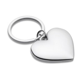 eBuyGB 12653 Chrome Love Heart Keyring, 6 cm, Silver