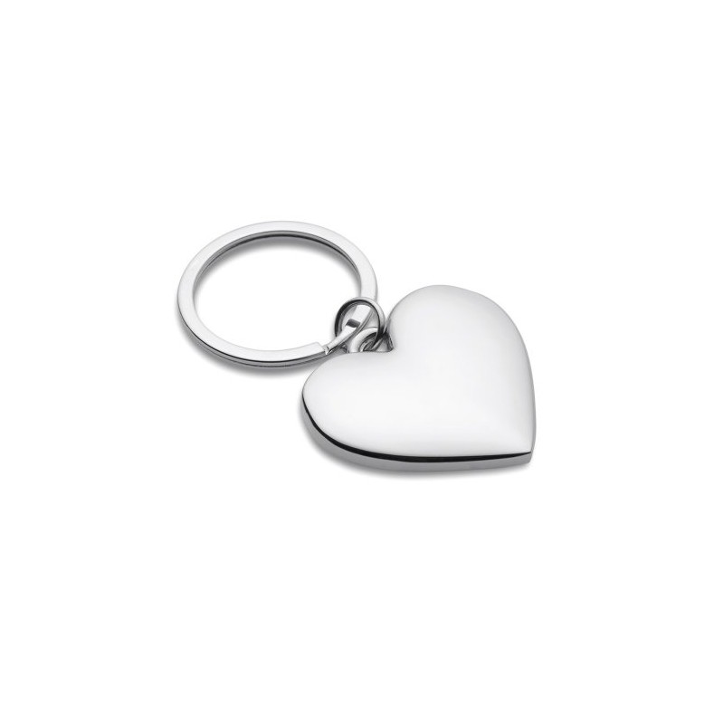 eBuyGB 12653 Chrome Love Heart Keyring, 6 cm, Silver