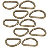 sourcing map Pack of 10 D Rings Welded Bronze Tone