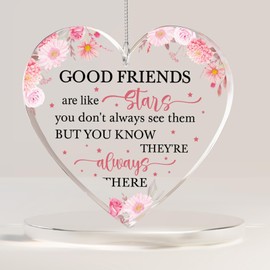 Best Friend Birthday Gifts for Women - Heart Crystal Suncatcher Ornament, Friendship Gifts for Women, Presents for Friends, Bestie Presents, BFF Presents, Window Hanging Decoration