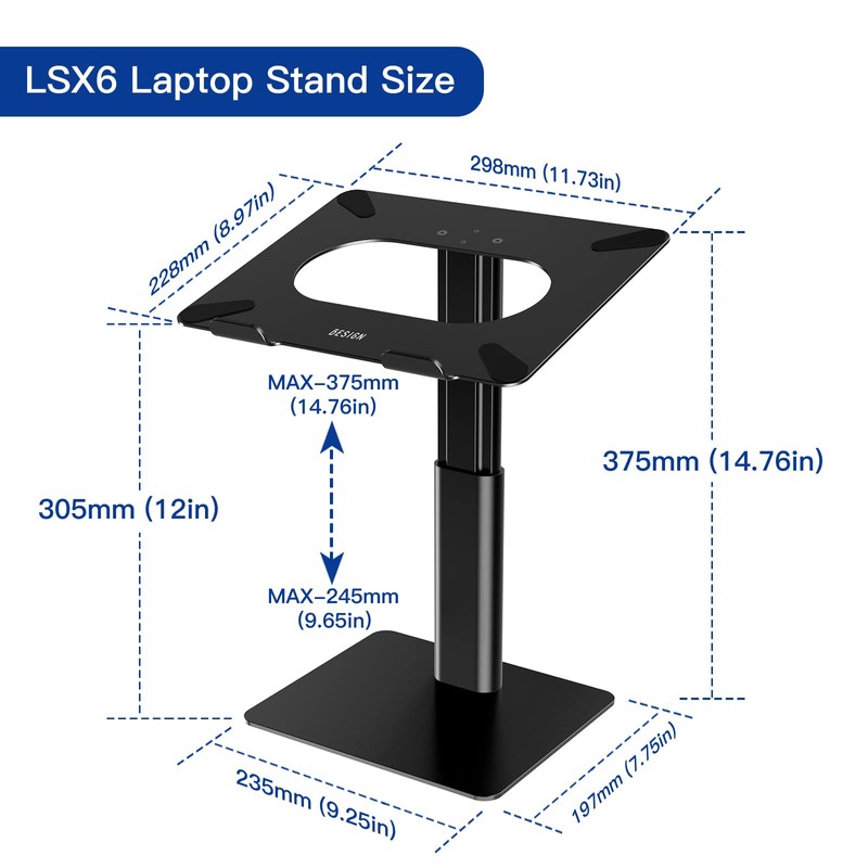 BESIGN LSX6 Computer Holder Stand, Ergonomic Adjustable Notebook Riser for