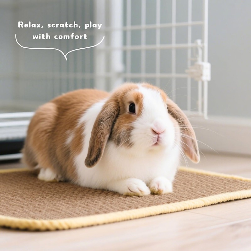 3 Pack Rabbit Scratching Pads - Soft Jute Chew Mats
