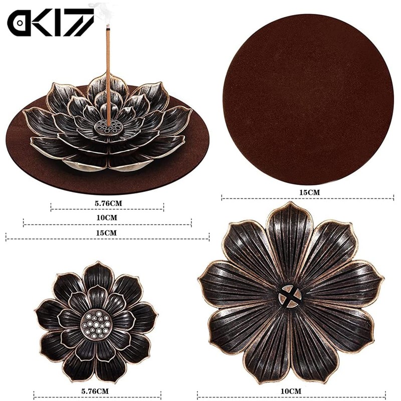 DK177 Brass Incense Holder - Lotus Stick Incense Burner and